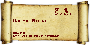 Barger Mirjam névjegykártya